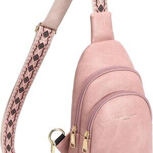 Crossbody Sling Bags Fanny Packs Leather Purses Chest Bag for Women